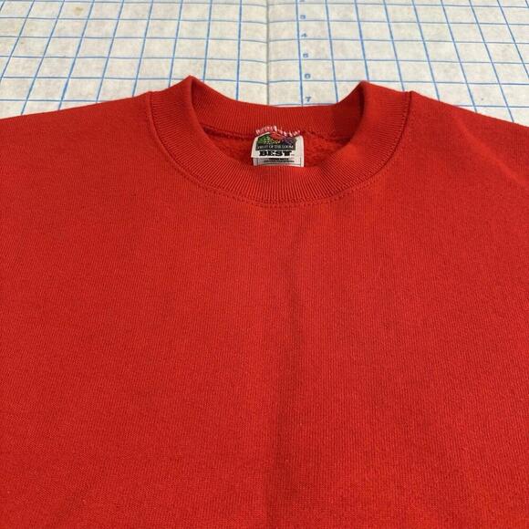 Vintage 90s Blank Red Fruit Of The Loom Best Sweatshirt Size Medium Made In USA - Picture 7 of 15